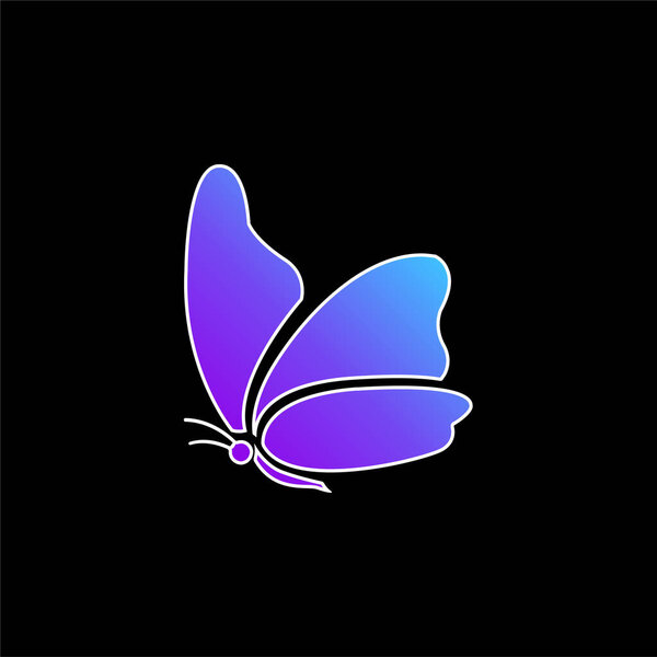 Big Wing Butterfly Blue Gradient Vector Icon — Stock Vector