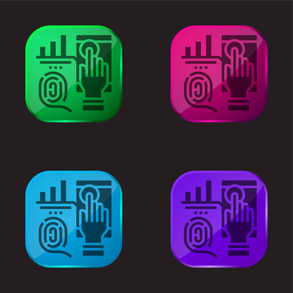 Кнопка биометрического четырёхцветного стекла