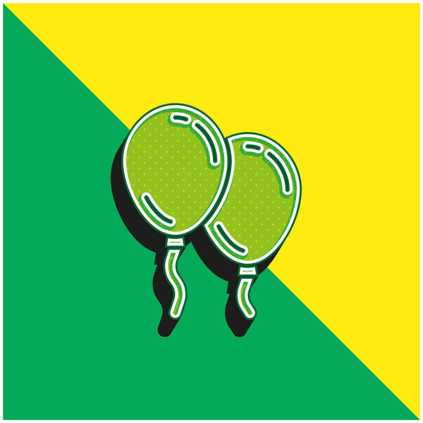 Шарики Зеленый и желтый современный 3D логотип векторной иконки