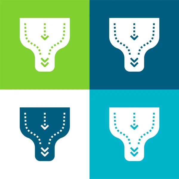 Bottleneck Flat Vier Kleuren Minimale Pictogram Set — Stockvector