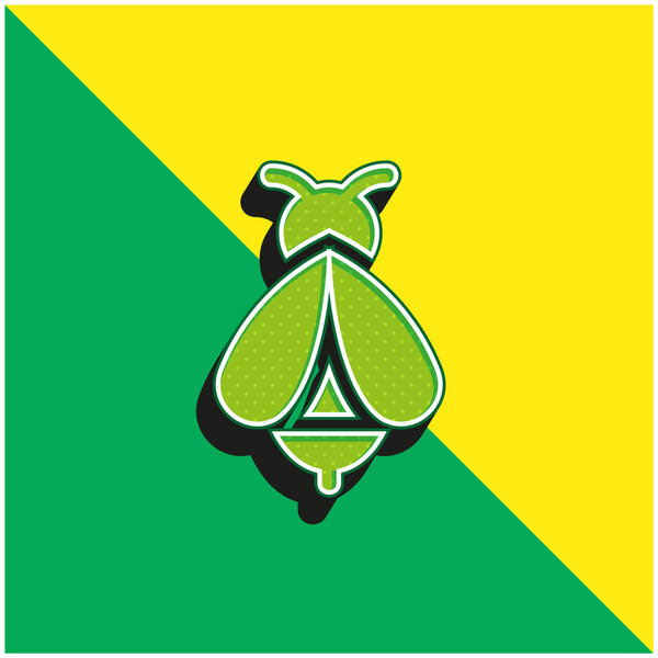 Апитерапия Зеленый и желтый современный 3D логотип векторной иконы