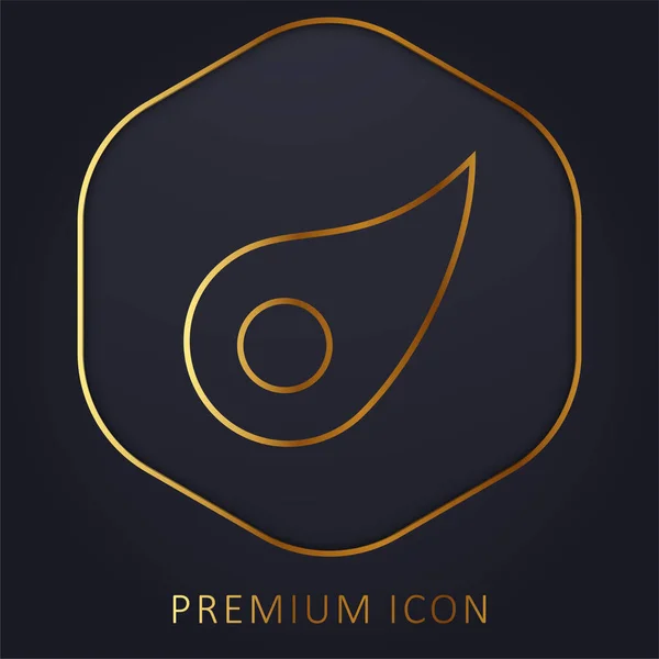 Asteroide Línea Oro Logotipo Premium Icono — Archivo Imágenes Vectoriales