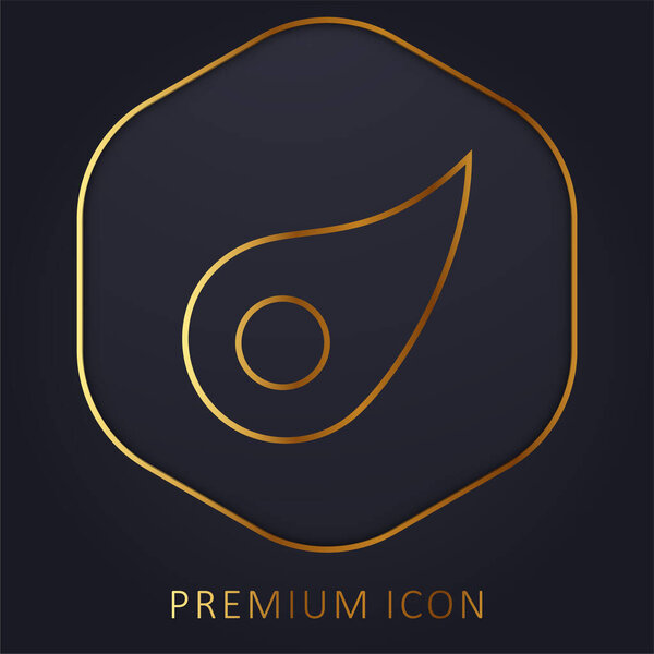 Asteroid golden line premium logo or icon