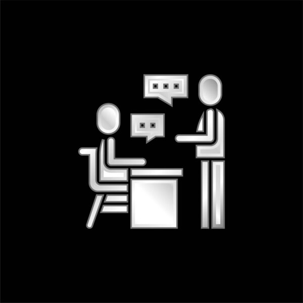 Assigment silver plated metallic icon