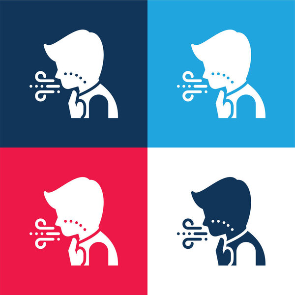Breathing blue and red four color minimal icon set