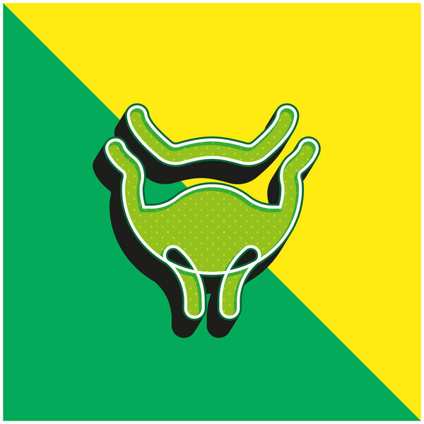 Bladder Green and yellow modern 3d vector icon logo