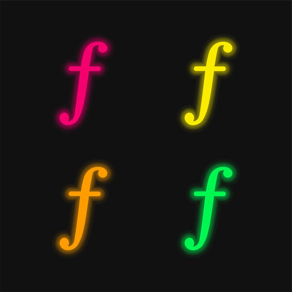 Символ четырёхцветного светящегося неонового вектора