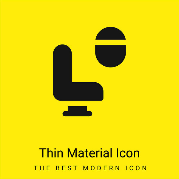 Airplane minimal bright yellow material icon