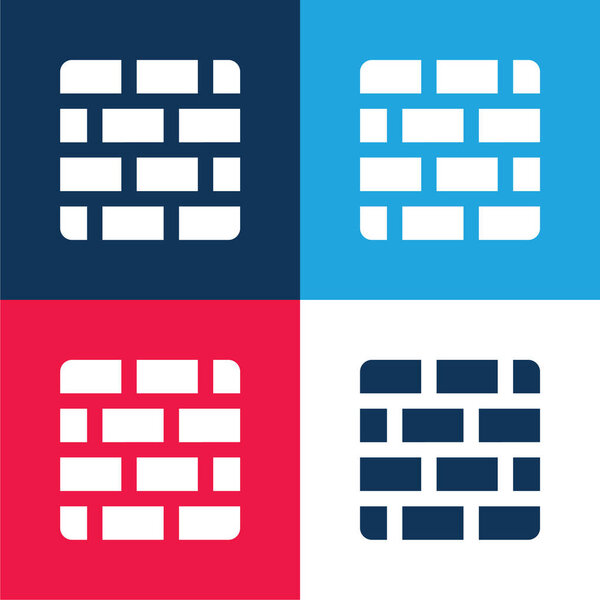 Кирпич синий и красный четыре цвета минимальный набор значков