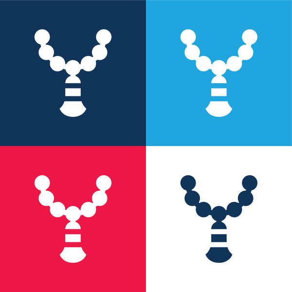 Бусины синий и красный четыре цвета минимальный набор значков