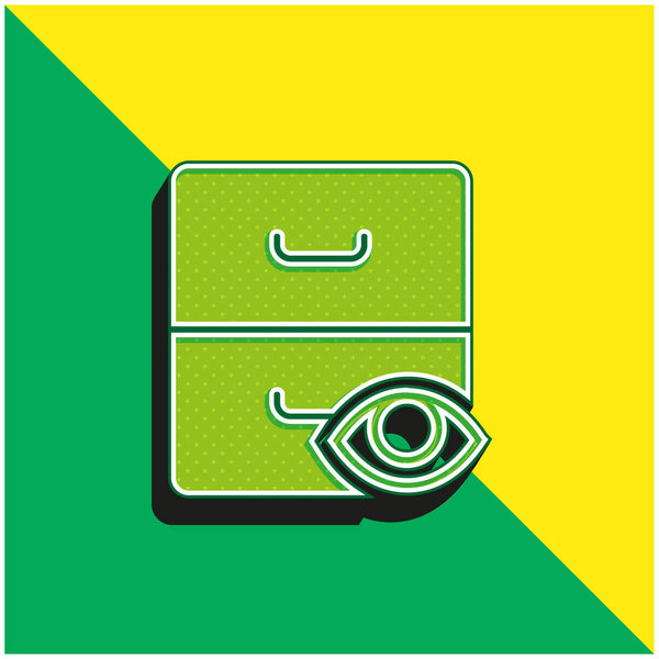 Архив Зеленый и желтый современный 3D логотип векторной иконки