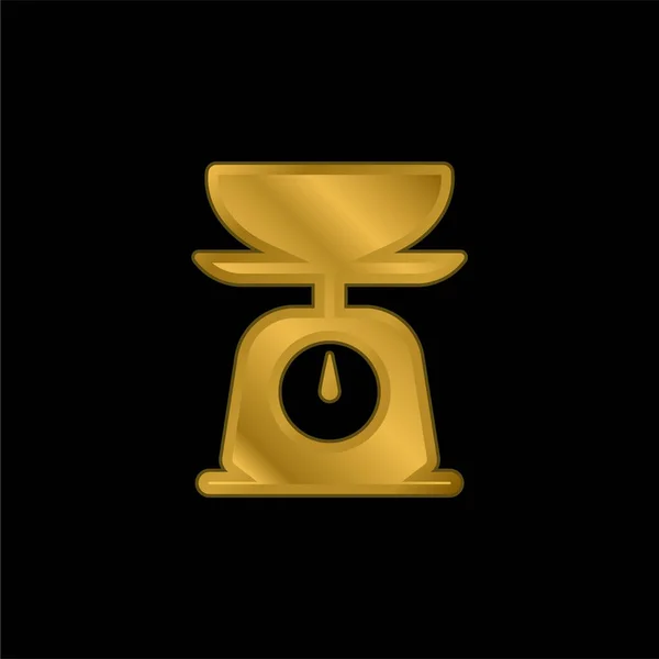 Balance Sheet Gold Plated Metalic Icon Logo Vector — Stock Vector