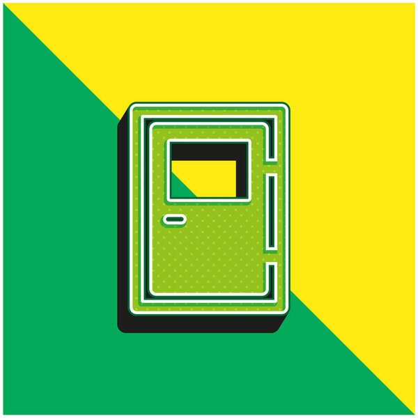 Big Door Green and yellow modern 3d vector icon logo