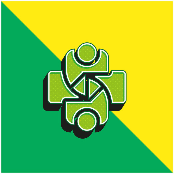 Agreement Green and yellow modern 3d vector icon logo