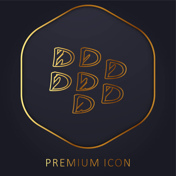 Blackberry Sketched Social Logo Outline golden line premium logo or icon