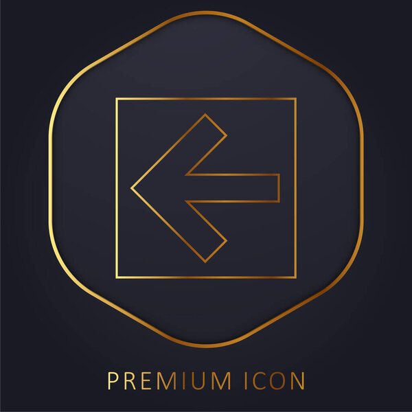 Back Left Arrow In Square Button golden line premium logo or icon
