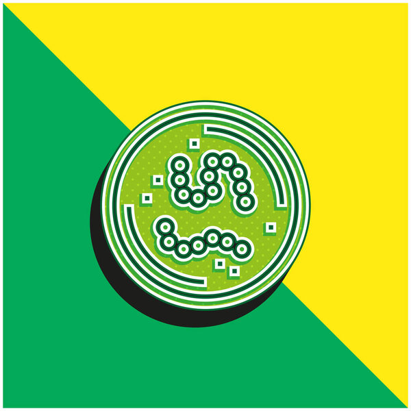 Bacteria Green and yellow modern 3d vector icon logo