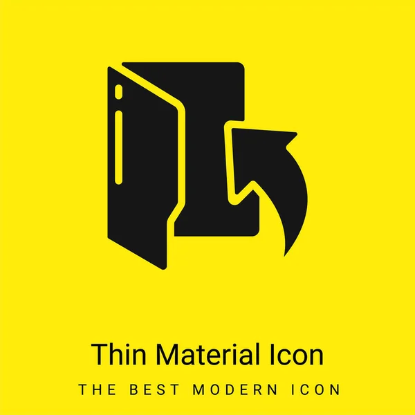 Flecha Mínima Icono Material Amarillo Brillante — Vector de stock