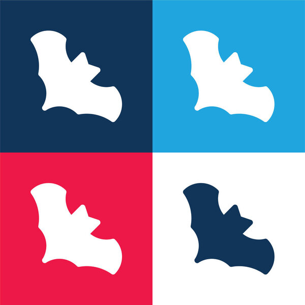 Bat blue and red four color minimal icon set