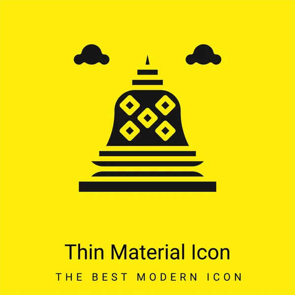 Borobudur Minime Icône Matériau Jaune Vif — Image vectorielle