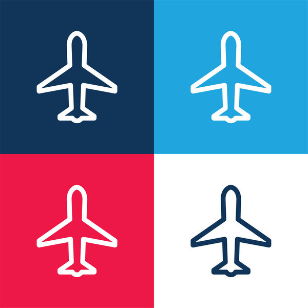 Основной плоскости синий и красный четыре цвета минимальный набор значков