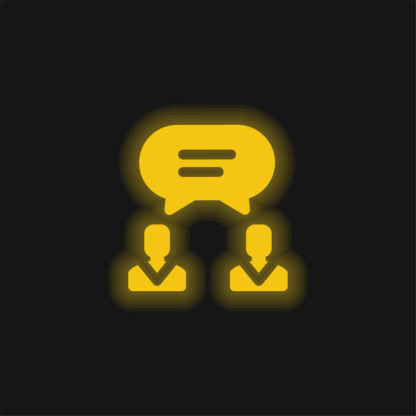 Agreement yellow glowing neon icon