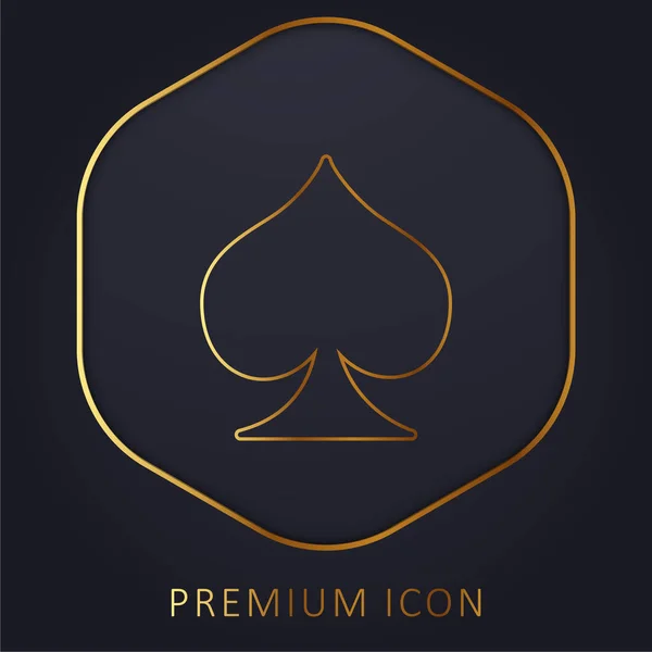 Ace Spades Golden Line Premium Logo Icon — Stock Vector