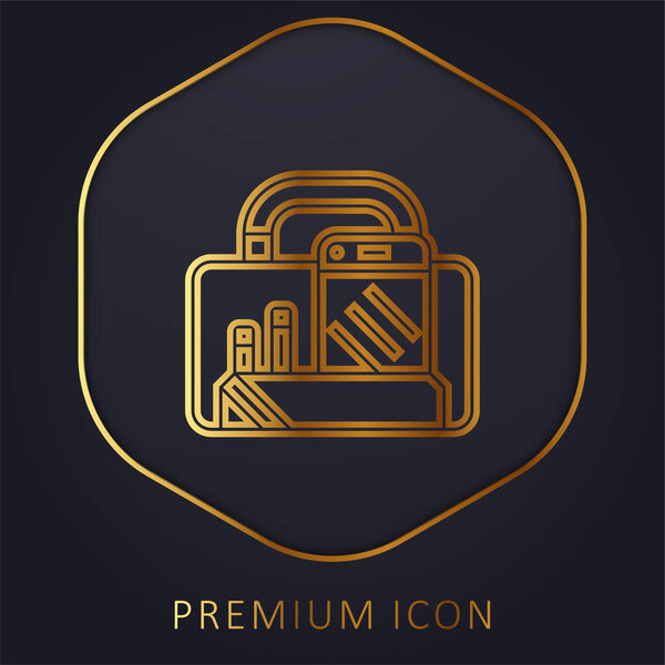 Короткий золотой линии премиум логотип или значок