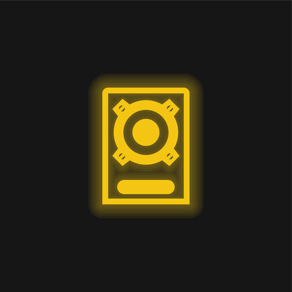 Желтый светящийся неоновый значок