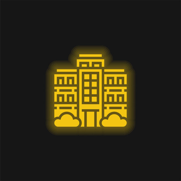 Желтый светящийся неоновый символ