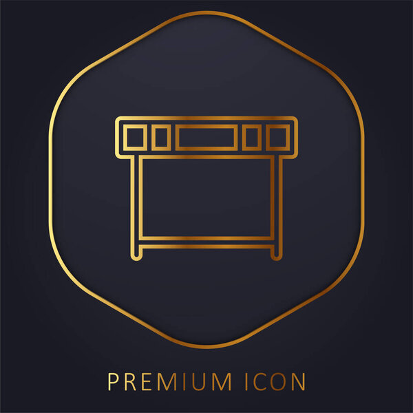 Athletism Hurdle golden line premium logo or icon