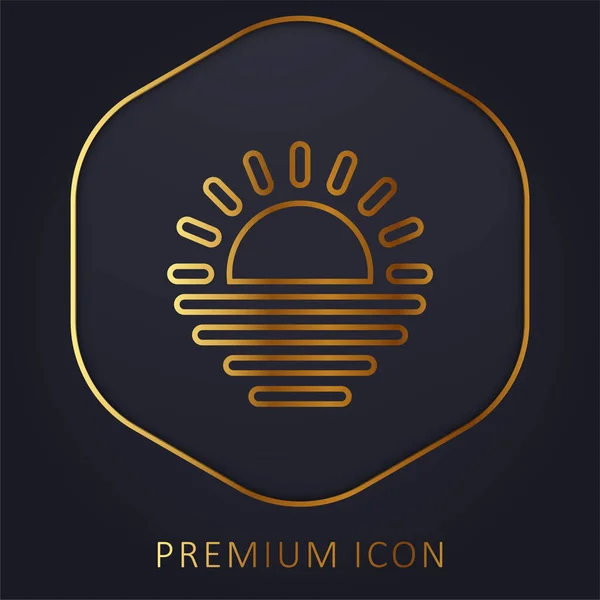 Біч Сансет Золота Лінія Преміум Логотип Або Ікона — стоковий вектор