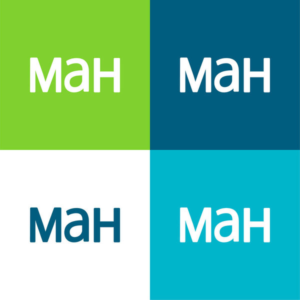 Символ валюты Азербайджана Плоский четырехцветный минимальный набор иконок