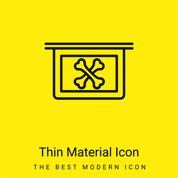 Кости X Ray Vision минимальный ярко-желтый значок материала