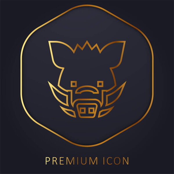 Логотип или иконка золотой линии кабана