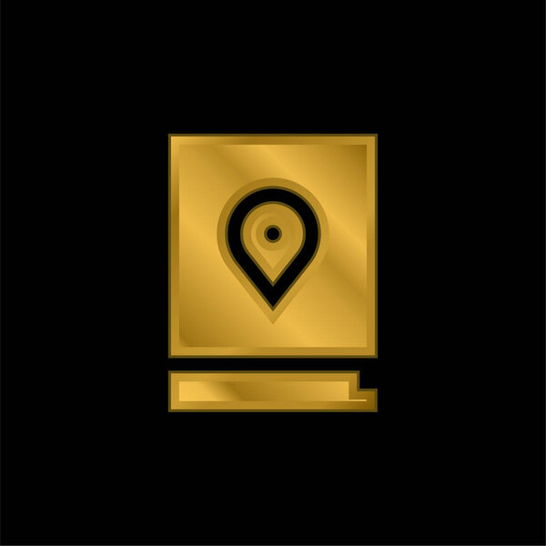 Book gold plated metalic icon or logo vector