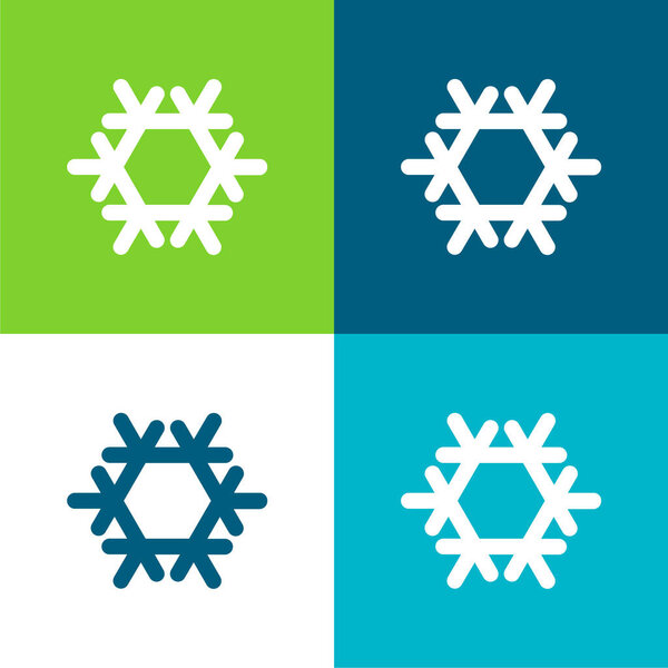 Air Conditioning Flat four color minimal icon set