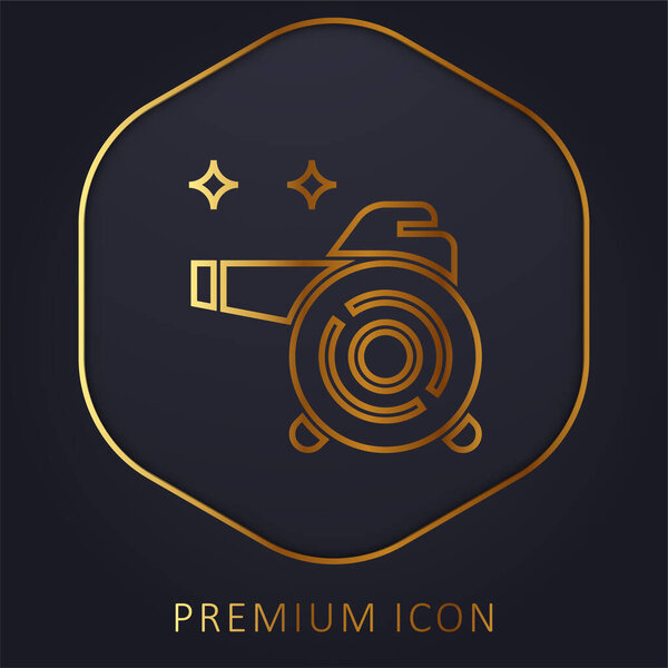 Air Blower golden line premium logo or icon