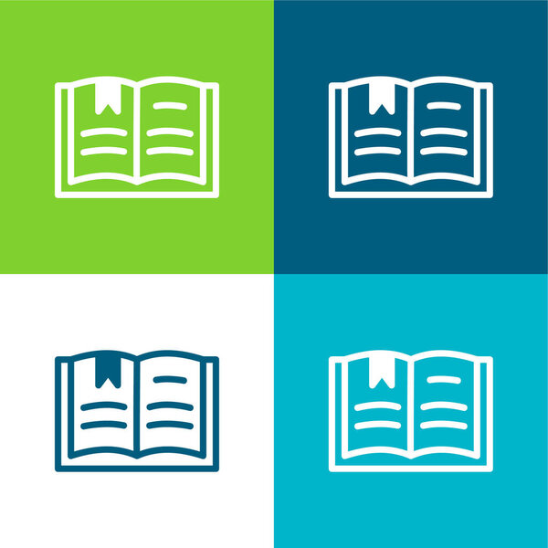 Книга Плоский четырехцветный минимальный набор значков