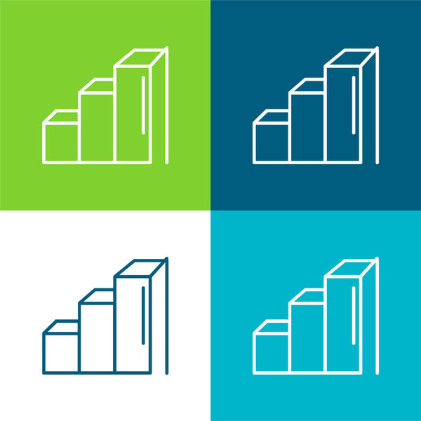 Графический плоский четырехцветный минимальный набор иконок