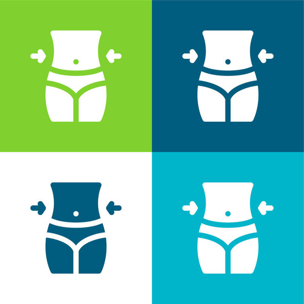 Belly Flat four color minimal icon set