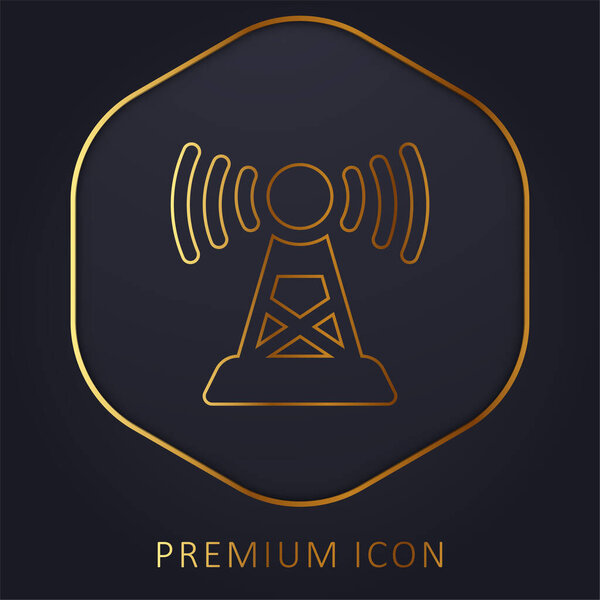 Antenna golden line premium logo or icon