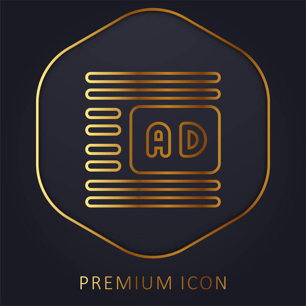 Advertise golden line premium logo or icon