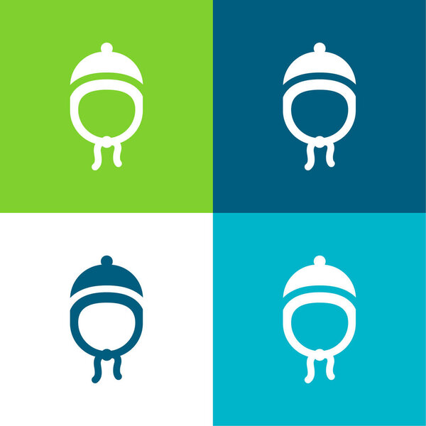 Baby Hat Flat четыре цвета минимальный набор значков