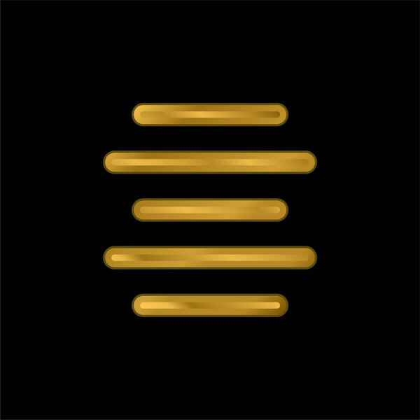 Выровнять золотой металлический значок или вектор логотипа