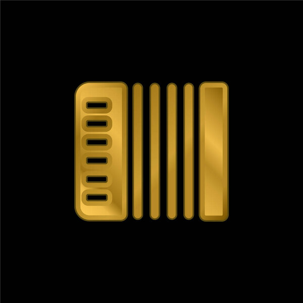 Acordeon gold plated metalic icon or logo vector