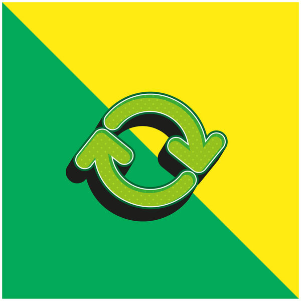 Arrows Circle Green and yellow modern 3d vector icon logo
