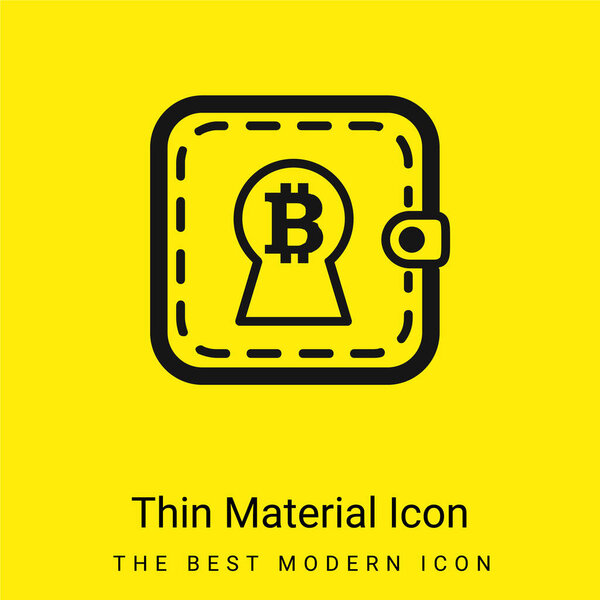 Bitcoin Sign In Keyhole Shape On A Wallet minimal bright yellow material icon