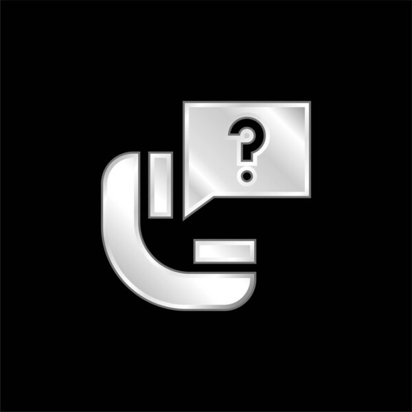 Ask silver plated metallic icon