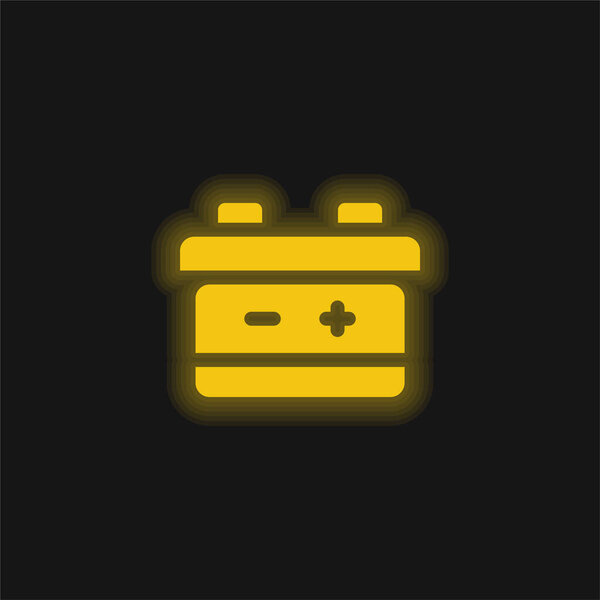 Желтый светящийся значок батареи